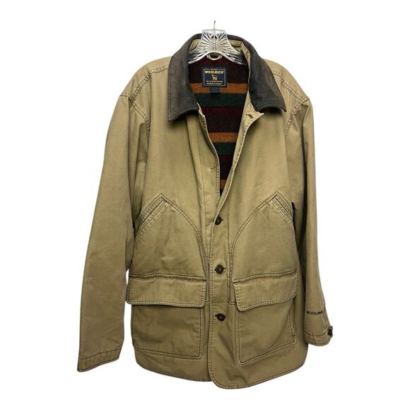 VINTAGE Woolrich Canvas Blanket Lined Barn Chore Jacket Mens Field Coat